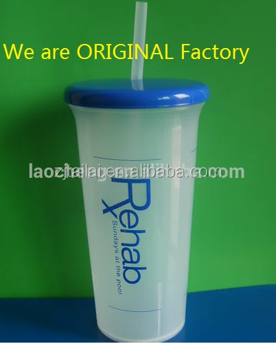with TEST REPORT hard rock cansino BPA FREE with lid and straw pp plastic big 32 oz pool cup