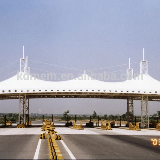 
tolling station of PVC PVDF PTFE roll tensile membrane fabric tent cover roof 