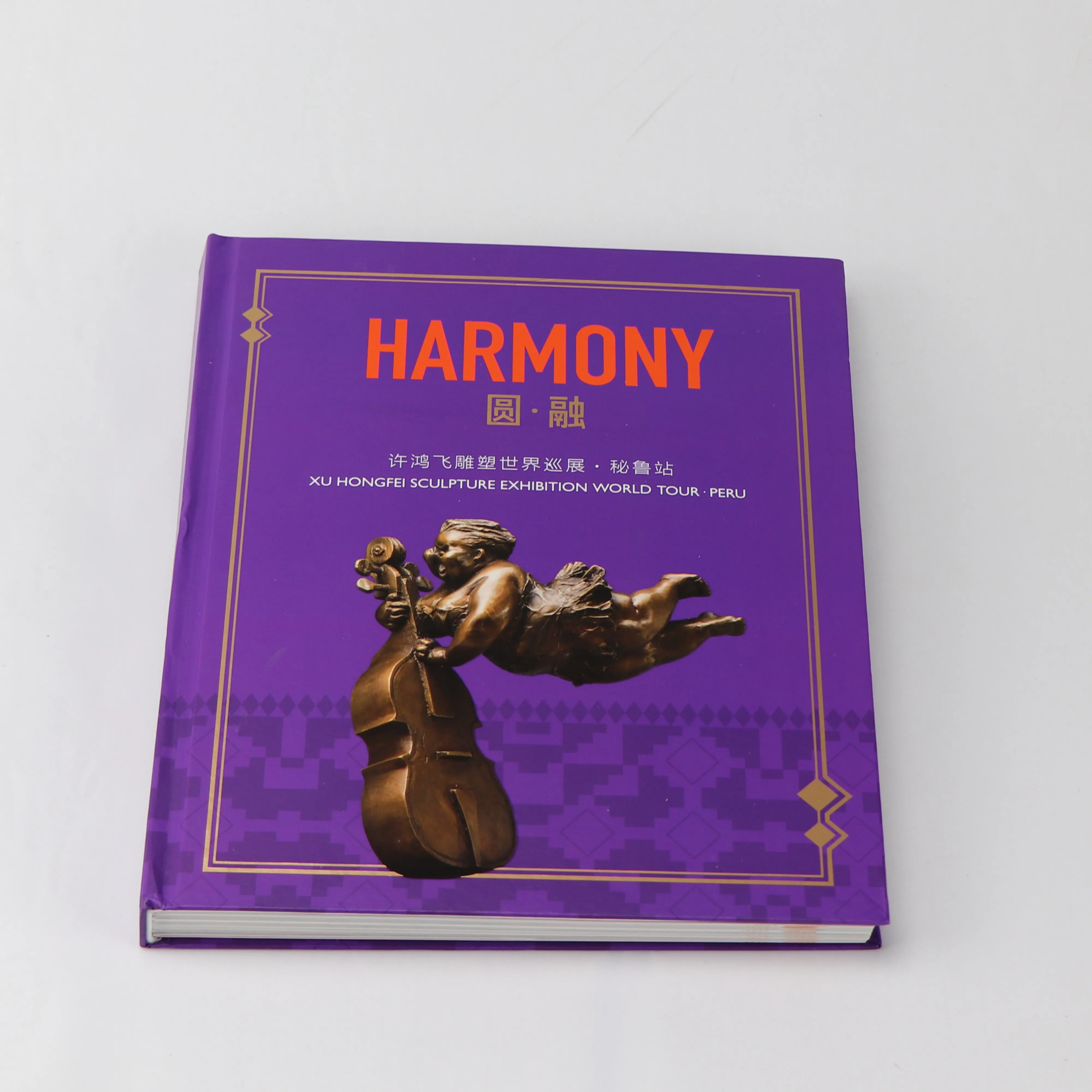 Hardcover customized A4 size sew binding full color dress shoes CMYK offset printing famous sculpture album book manufacture