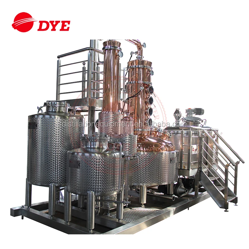 
USA hot saleTurnkey 900L SKID MOUNTED copper stills vodka whisky moonshine distillery 