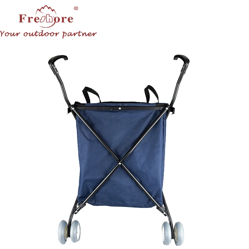 Portable  Heavy-Duty Folding Shopping Cart with Front Swivel Wheel for supermarket