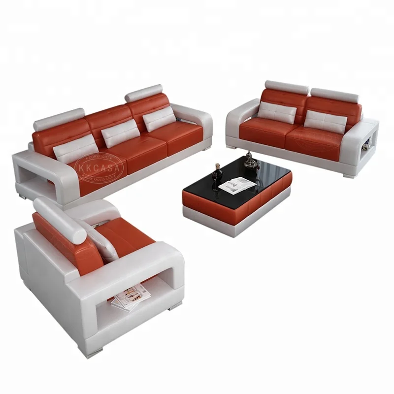 Modern Latest Living Room 123 shape sectional sofa Italian Leather Sofa Design Foshan  Furniture Market