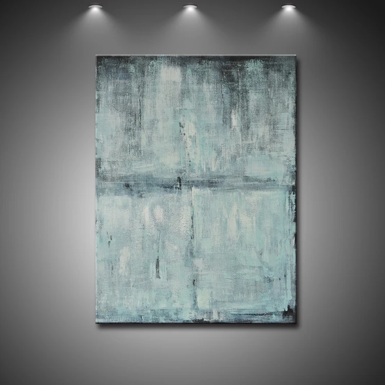 Modern Handmade Bathroom Canvas Wall Art Decoration Acrylic Colorful Abstract Painting