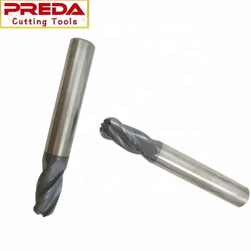 Solid carbide 12mm HRC45 4 Flutes TIALN Coated Ball head nose End Mill