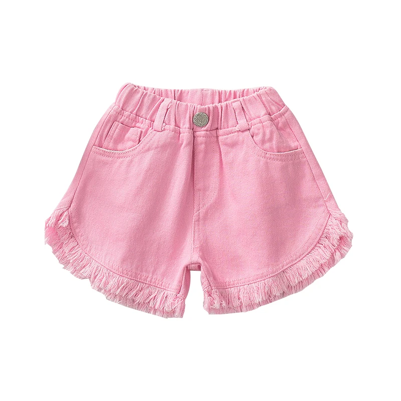 
High waisted ripped colorful candy kids little girls demin jeans short hot pants 