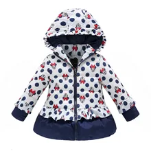 girls winter coat children cute polka dot hooded jacket outerwear kids girl warm clothing baby fashion cartoon clothes ws049