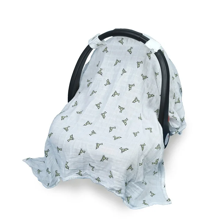 Baby Car Seat Covers To Protect From Sun Muslin Cotton Bamboo Baby Car Seat Canopy