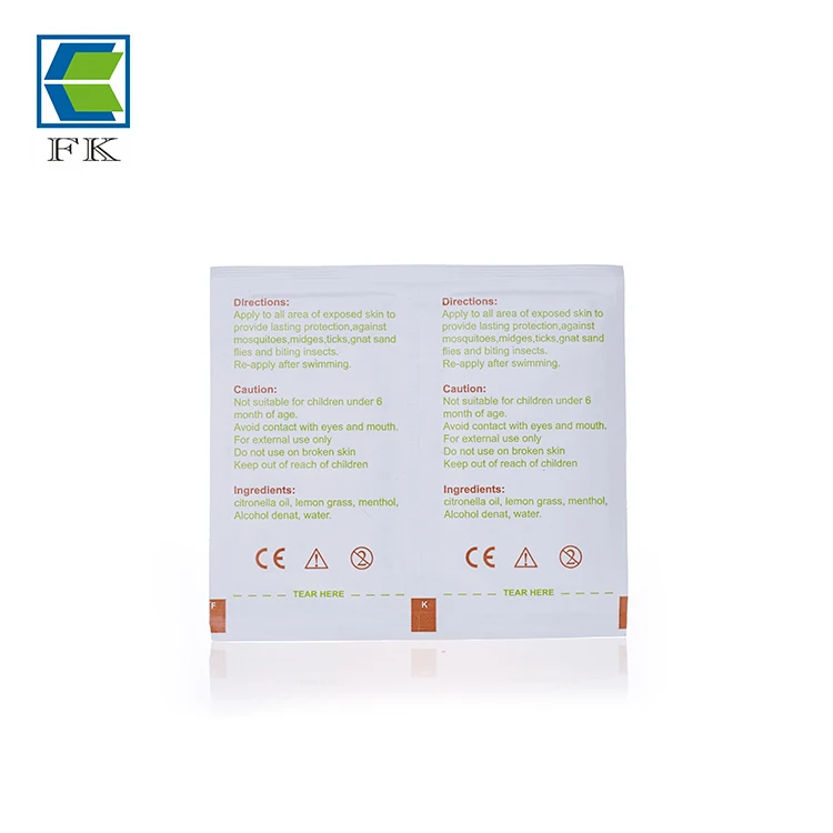 
customized wet anti-mosquito wipes 