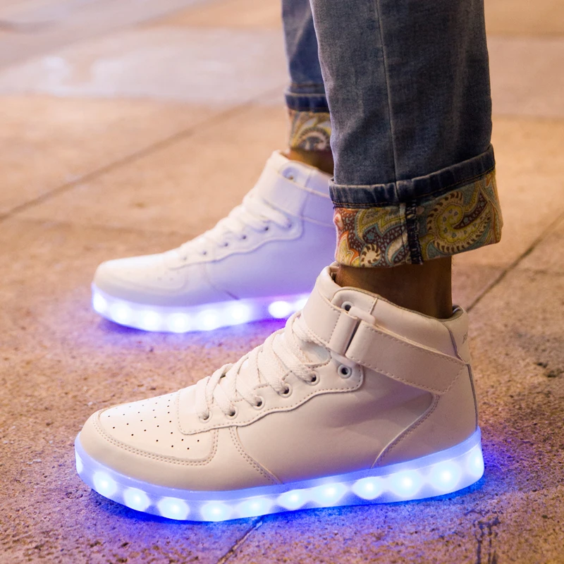 
2017 High Quality fashion LED casual adult light up shoes With led light high heel shoes 