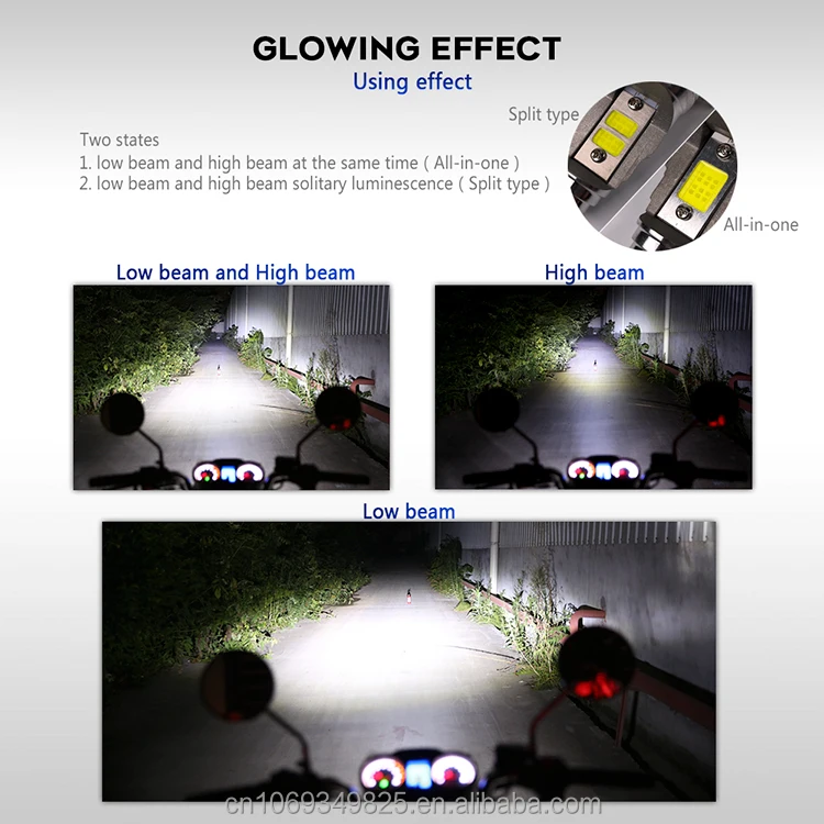 Bullet shaped LED single side motorcycle headlight bulb