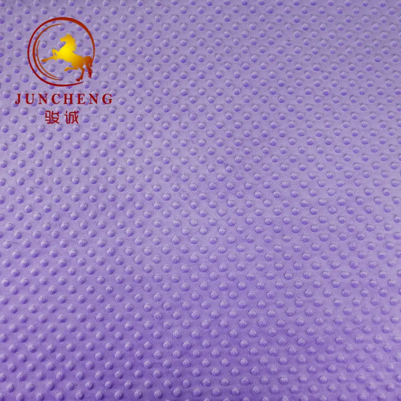 China manufacturer supplier 100% polyester  super soft feeling minky dot velvet fabric for pillow cover