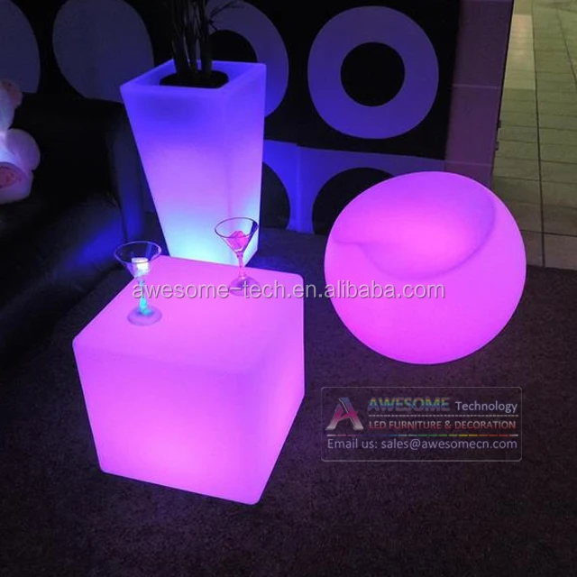 Waterproof Outdoor Bar And Lounge Furniture Rgb Color Changing Plastic 3d Led Glowing Cube Illuminated Dice Chair