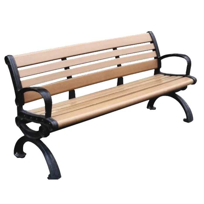 
Stylish design premium quality iron frame composite wood outdoor garden patio seating bench 