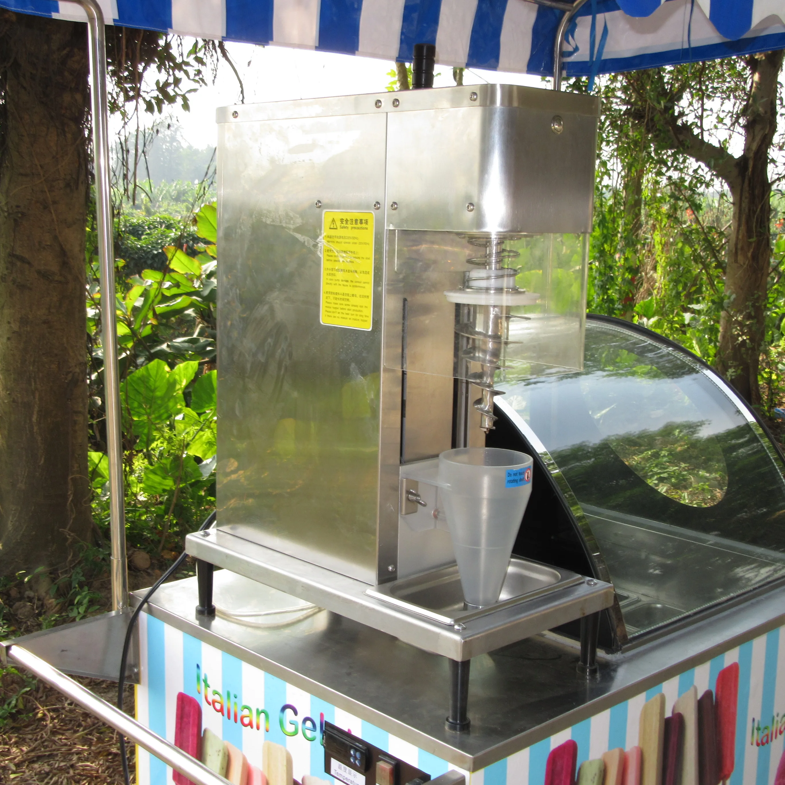 Italian Gelato bike Ice Cream street mobile push Popsicle Cabinet Freezers vending cart for outdoor