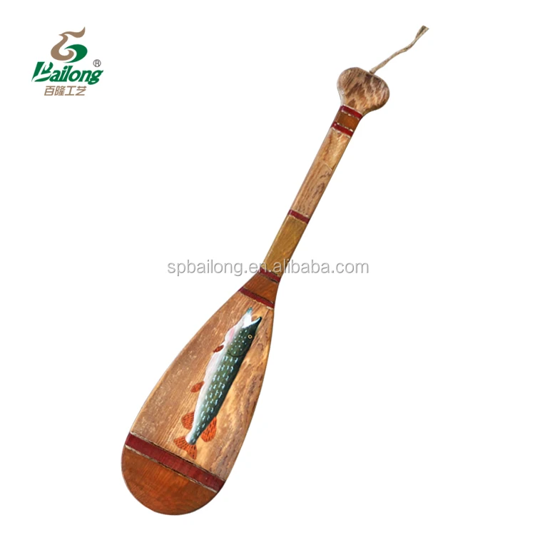 Ready to ship home decor hand painted beach fish animals hanging wall wooden dragon boat canoe decorative bass paddles