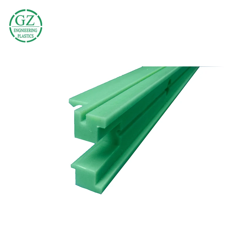 
Factory customized cnc parts green color uhmw chain guide rail conveyor roller guide 