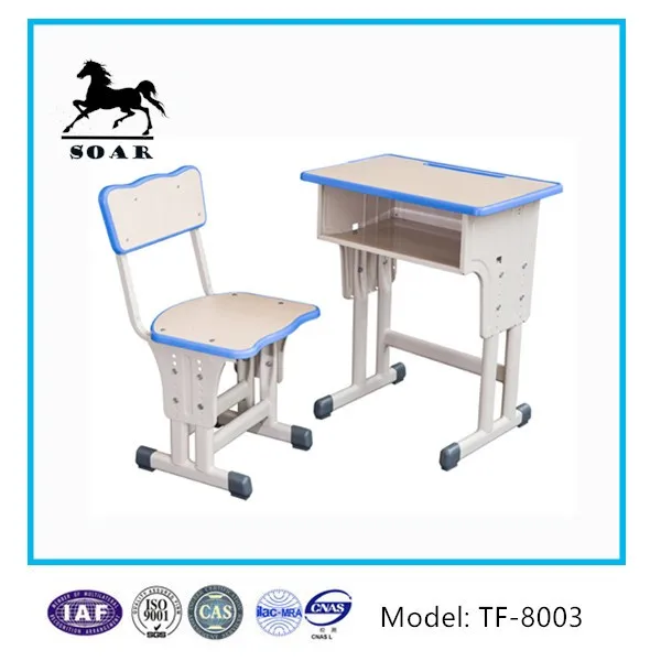 
Height adjustable wooden child chair and study table with melamine board 