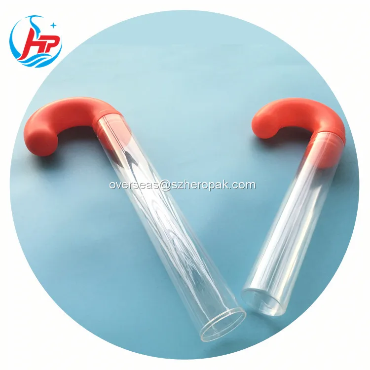Christmas plastic candy tube with red cane