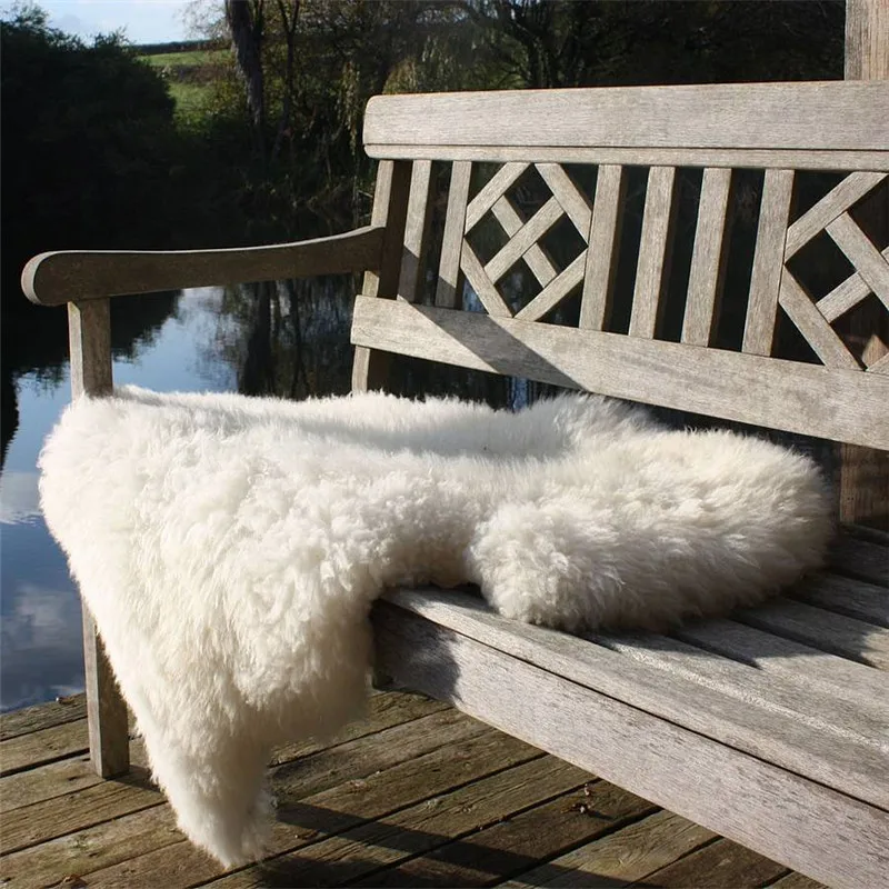 100% Genuine New Zealand Lamb Skin Fur and Colorful Mouton Rug Handmade Adults Rectangle Anti-slip Wool / Silk Hand or Dry-clean