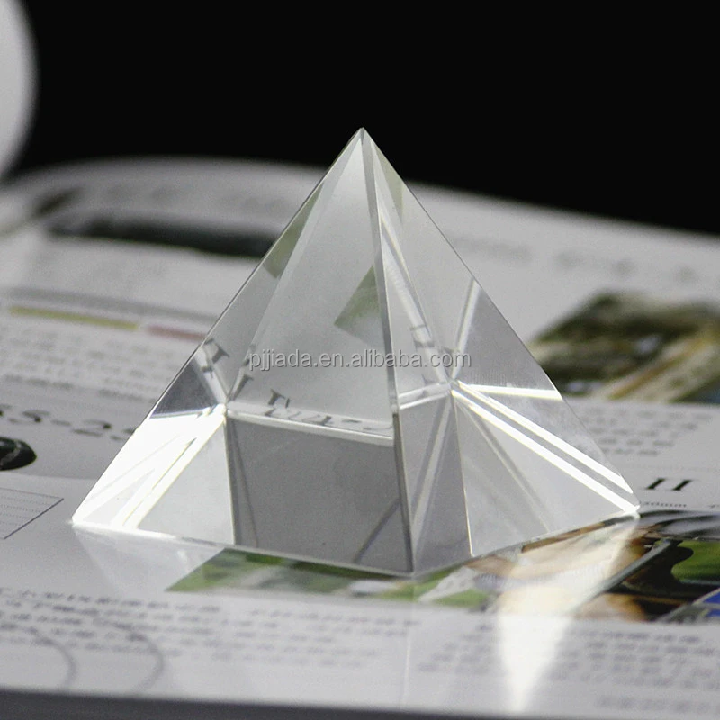 Wholesale Optical Crystal Glass Pyramid Blank Crystal Prisms Paperweight For Engraving Gifts Glass Triangular Pyramid