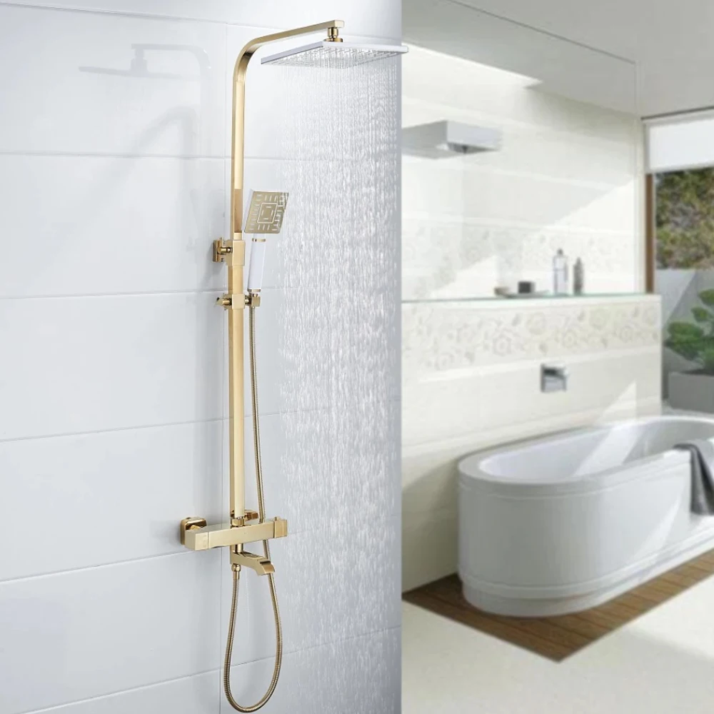 Fapully Brass Shower Body Valve Concealed Gold Bath Mixer Shower Faucet