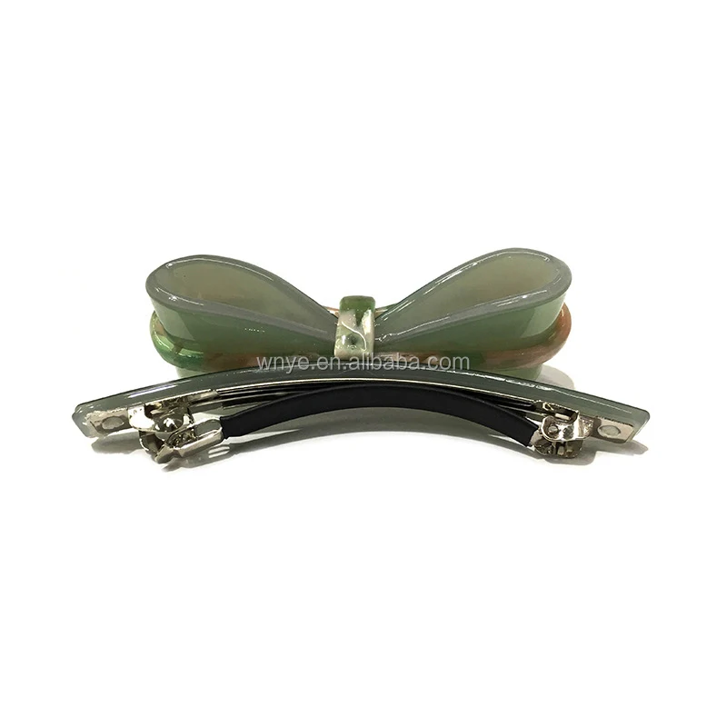 
Wholesale Cross Bow Crystal Hair Clip Ladies Cellulose Acetate Hair Barrette 