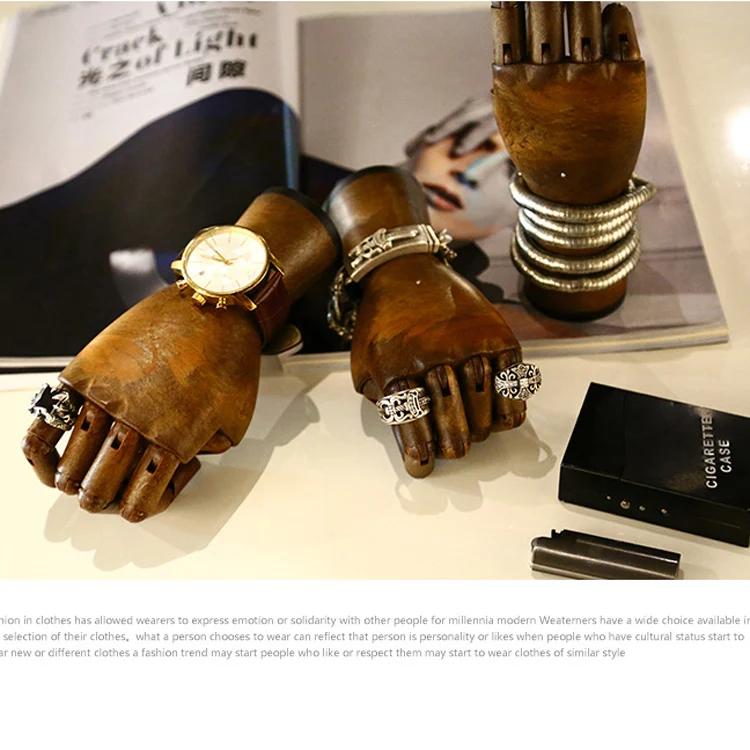 adjustable mannequin wood articulated hand model display