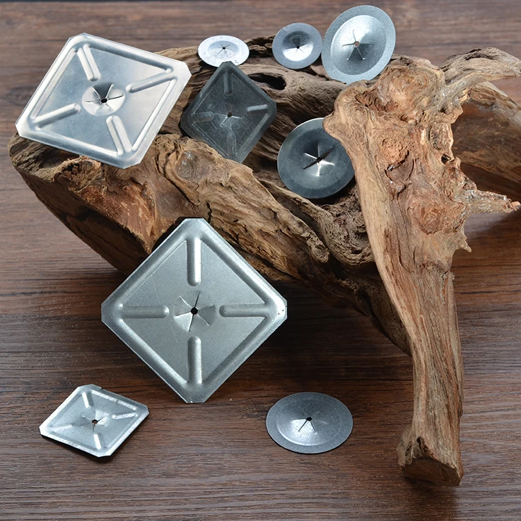 Low carbon steel square insulation self-locking washer with various insulation nails for fixing various insulation blanket