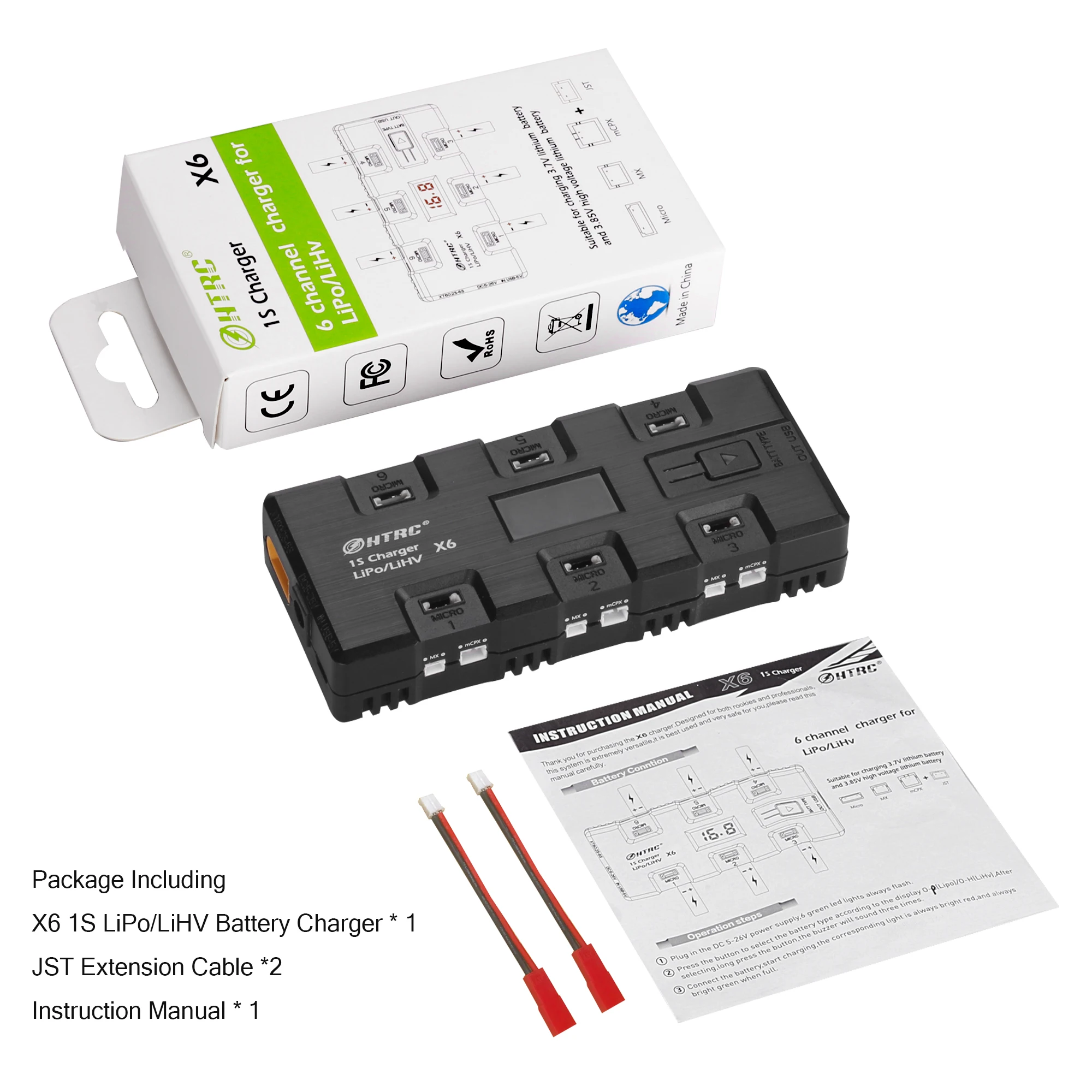 Новинка 2020 трендовый продукт HTRC X6 1S RC Toy Lipo Lihv балансирующее зарядное устройство 6 каналов 3 входных типа светодиодный цифровой трубчатый