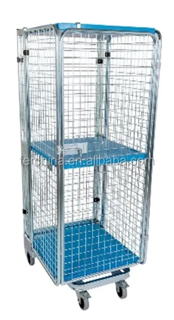 
NESTABLE ROLL CAGE CONTAINER WITH SHELF 