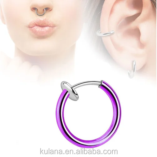 11 mm Wide Spring false Septum Jewelry Stud Nose Piercing