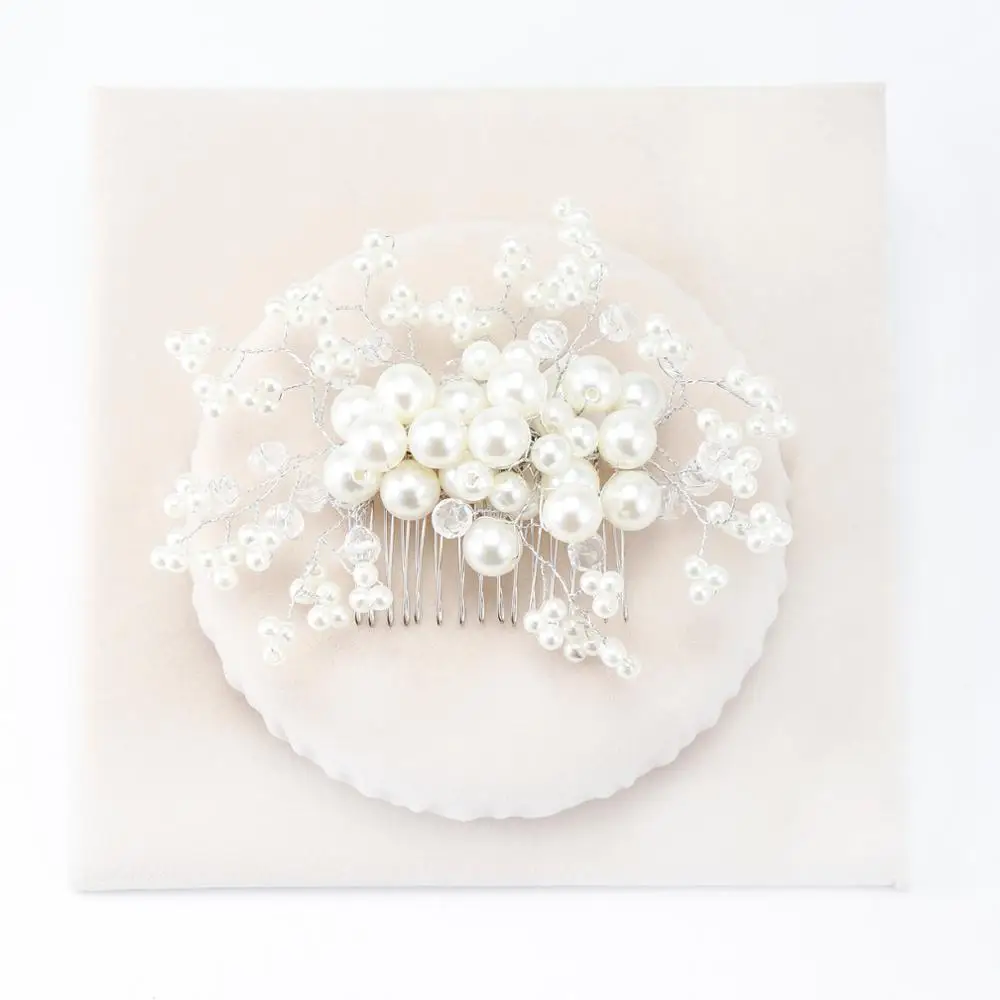 Wedding Hair Piece Tocados De Novia Bridal Pearl Accessories Jewelry Bride Comb For Hair
