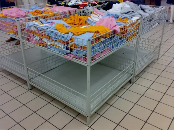 White High Quality Food Promotion Desk Display Sales Foldable Counter Folding Supermarket Table