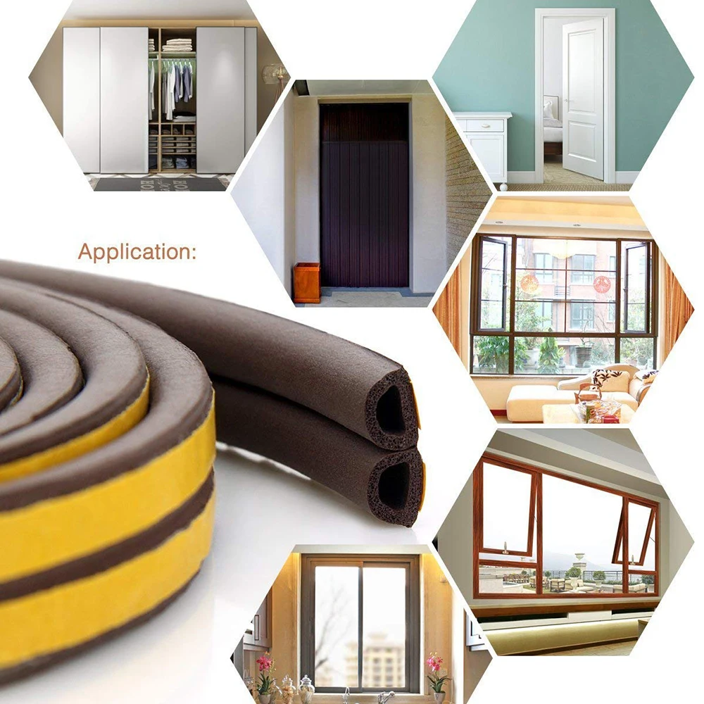 Self-adhesive EPDM Door Window Insulation Draught Excluder Sponge Weatherstrip Foam Seal Strip