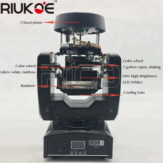 Super bright mobile DJ party led light 60W spot mini led movinghead lighting