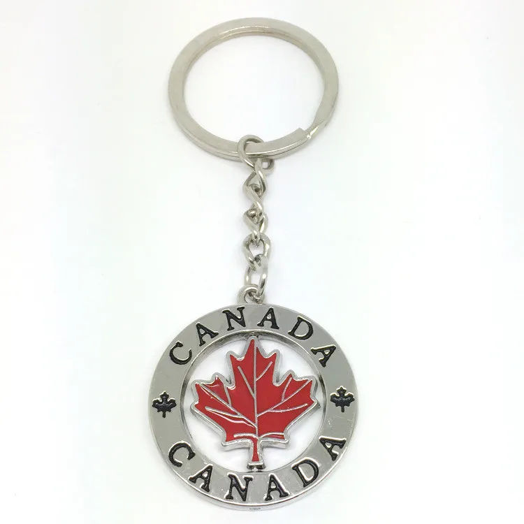 Custom Metal Canada Maple leaf Keychain,  Canada flag  keychain