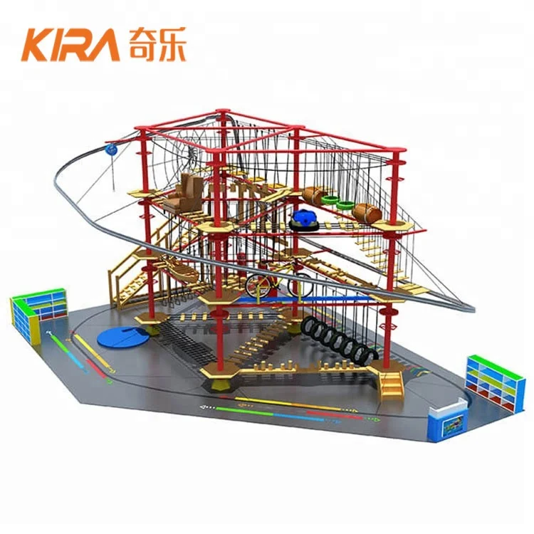 professional outdoor trampoline zip line for adult roller coaster zip line for amusement park