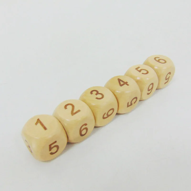 wholesale Laser engraved custom wood dice for games or crafts