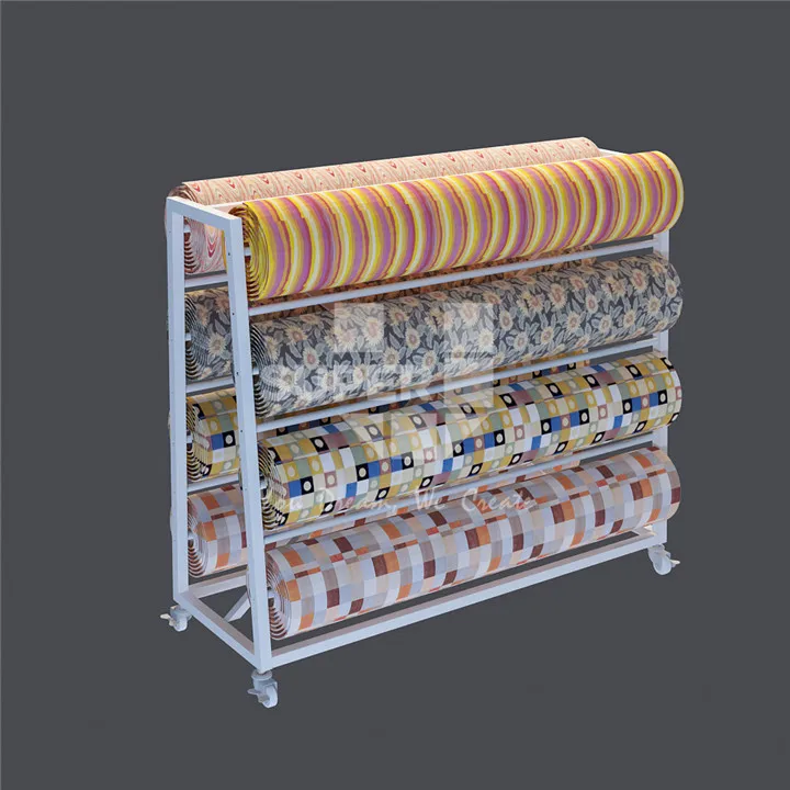 Metal Rug Stand Display Rug Rack Beautiful Design with Arms Push Hanger Rug Super U Display Wholesale Custom Wood Customized