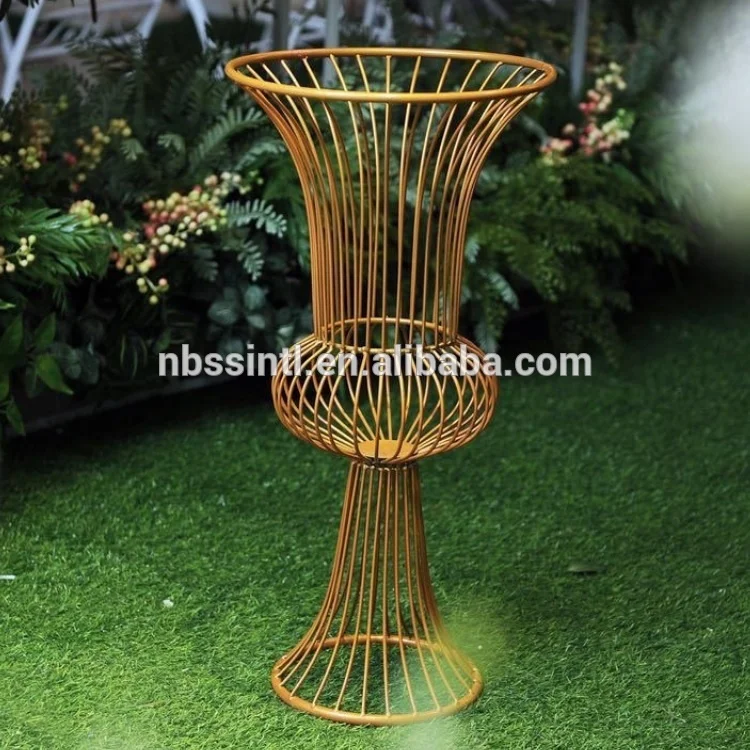 Iron white gold colors  wedding party event decorations table centerpiece flower stand