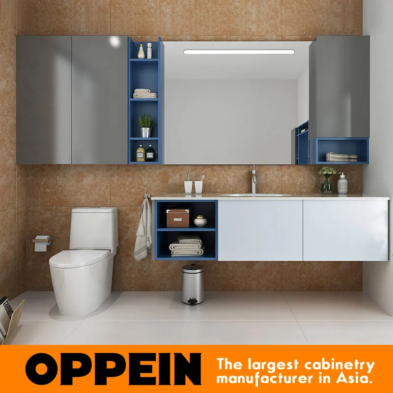 Black and White Acrylic Block Board Modern Bathroom Cabinet