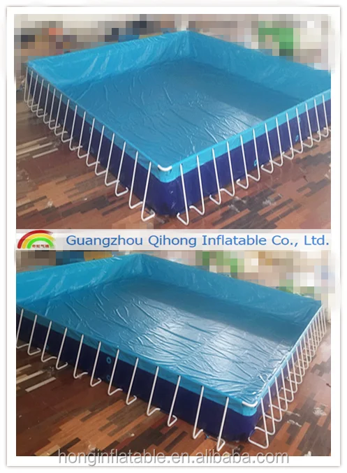 Outdoor Giant Steel Frame Supported PVC Water Swimming Pool For Water Slide Park Games