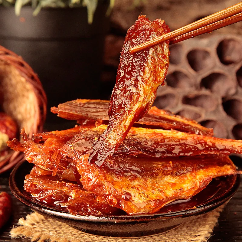 
ShuDaoXiang 60g Per Bag 170 Bags Per Carton Sipcy Dried Croaker Fish 