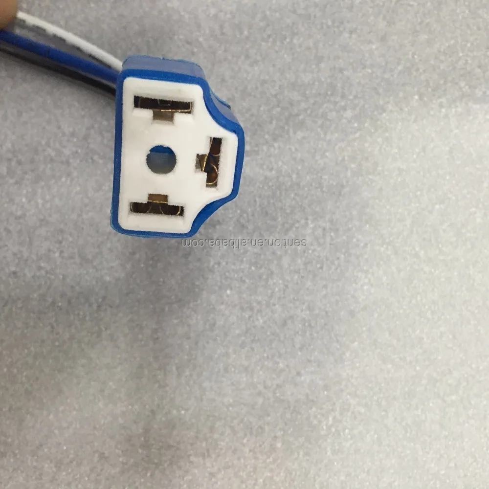 High quality H4 9003 female ceramic Socket Adapter with wire for car bulbs