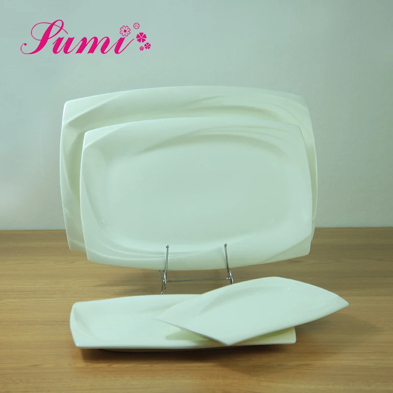 New products rectangular porcelain dinnerware ceramic dinner plates set