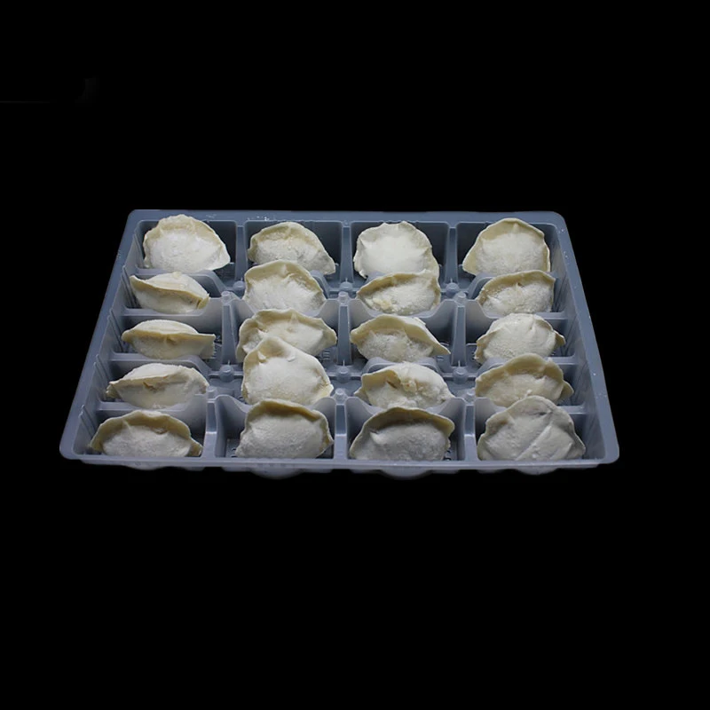 White Blister Plastic PP Divided Frozen Food Dumpling Tray