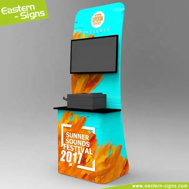 Hot sale aluminum display folding free standing advertising tv stand portable