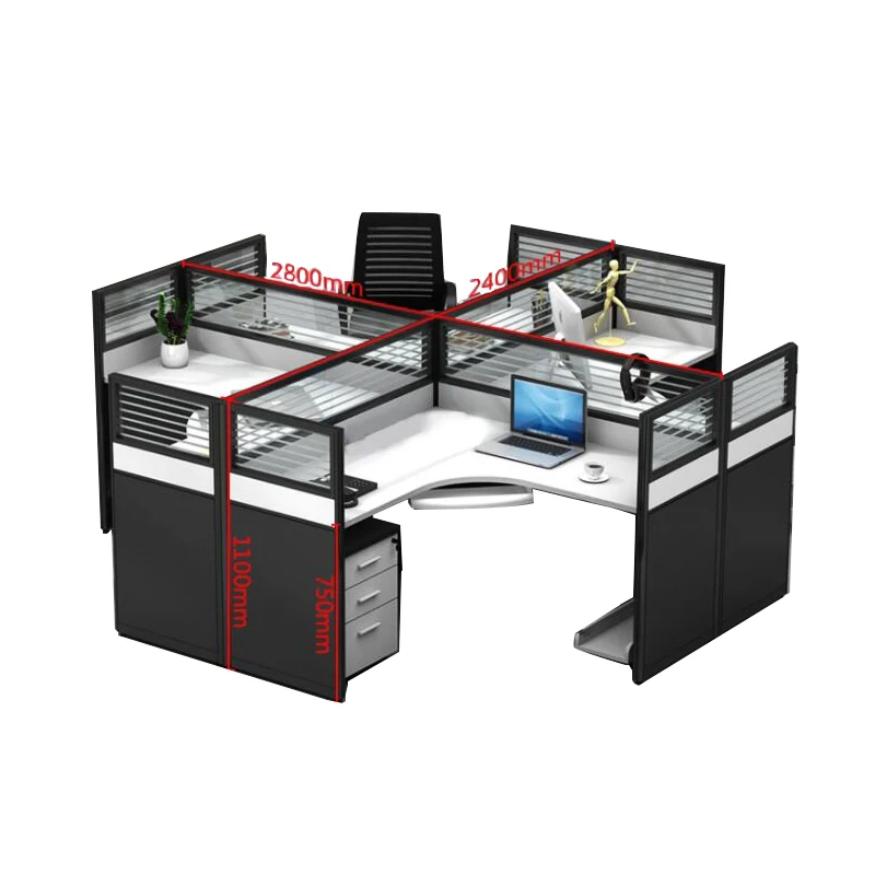 Modern office furniture 4 seat/person modular desk table partition office workstations cubicle