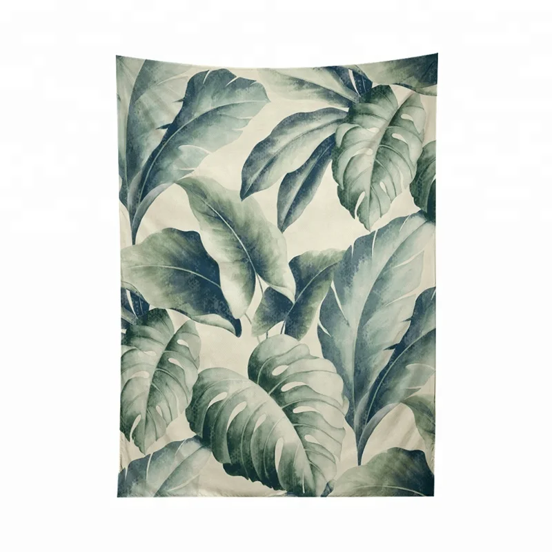 
Ins Hot Selling Poly Canvas Botanical Tropical Printed Wall Hanging Tapestry  (60785243961)