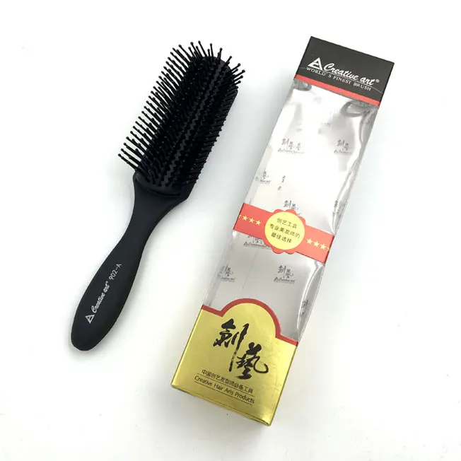 Classic Easy Clean Removable hair styling Brush  9 Row Detangling Hairbrush curly hair Denman Hair Brush